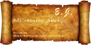 Bárkovics Judit névjegykártya